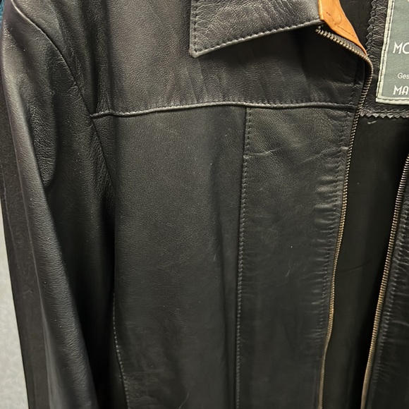 💜M and R Black Leather Jacket Size S/M - Picture 4 of 5